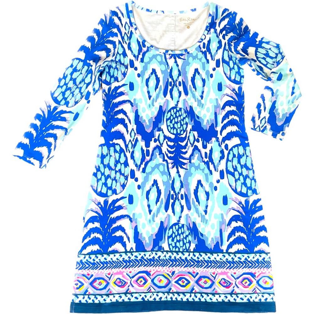 Lilly Pulitzer Blue and White Long Sleeve Dress